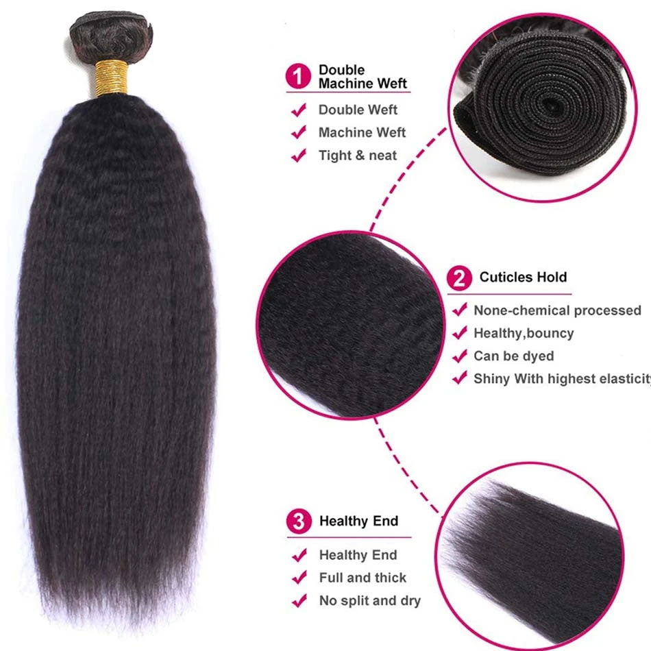 Kinky Straight Human Hair Bundles Natural Hair 100% Human Hair Hair Extensions