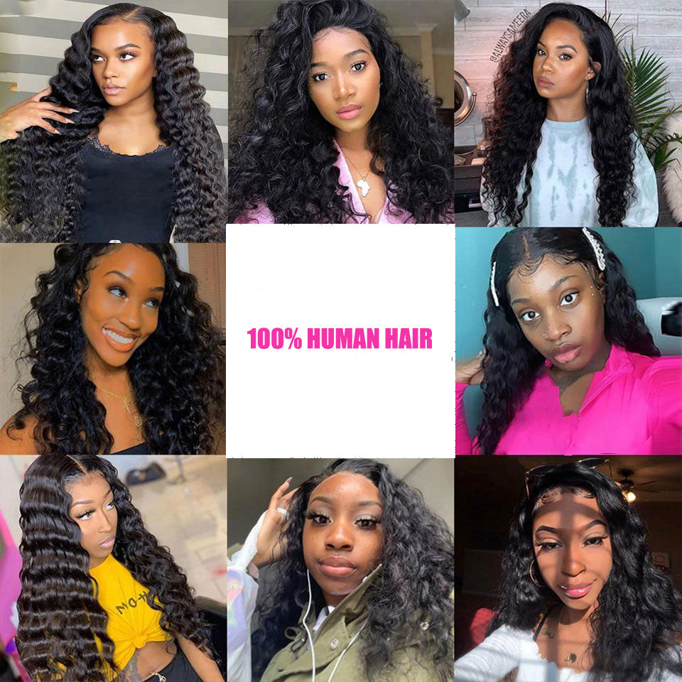 Loose Deep Wave Human Hair Bundles Extensions Natural Color