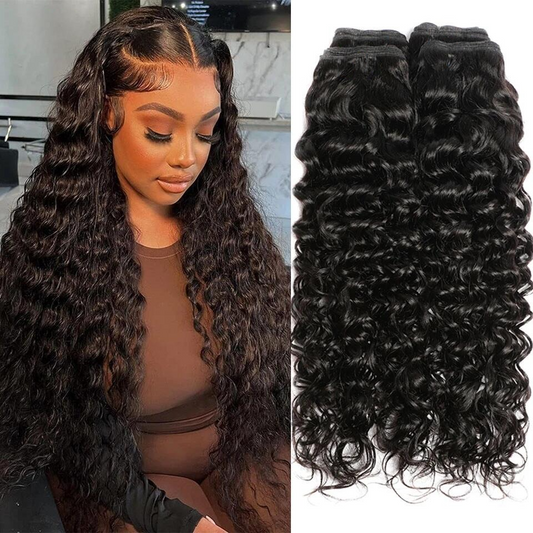 Water Wave Human Hair Bundles 100% Human Hair Natural Color